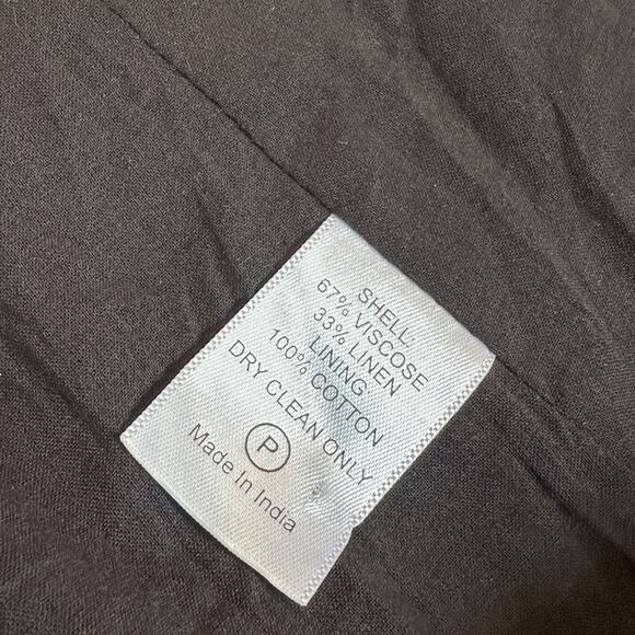 Mille Black Viscose Linen Blend Belted Duster Trench Coat Medium - Picture 9 of 9